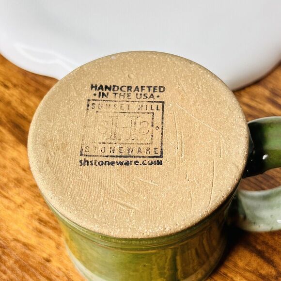 Truett Bears McConnell Cleveland GA Green Mug Sunset Hill Handcrafted in USA - Picture 7 of 10